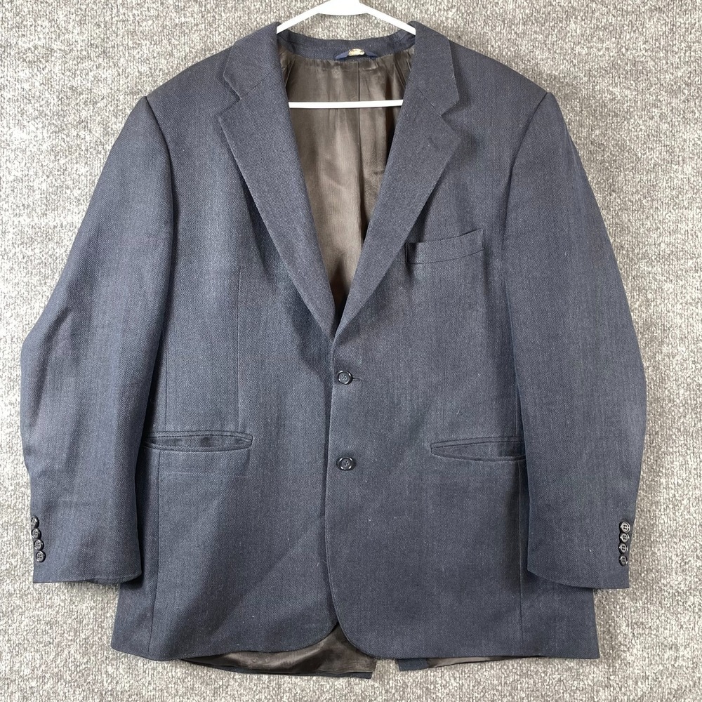 Brooks Brothers Blazer Mens‎ 44 R Blue Sports Coat Silk Wool Linen Blend Career